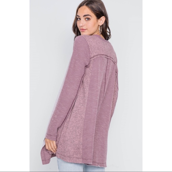 Drape Front Cardigan Sweatshirt - Picture 3 of 3